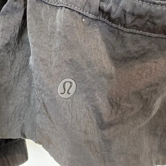 Lululemon Ready to Go Jacket Black Water Repellent Hooded Athletic Gym Travel